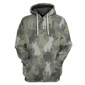 3D French Bulldog Camo Custom Tshirt Hoodie Apparel