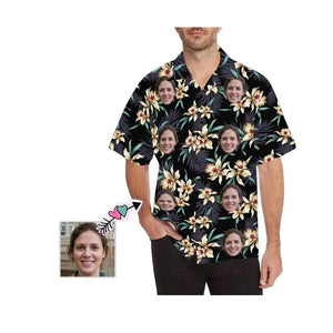 Lily Flowers Face Theme Pretty Ornamental Custom Photo Hawaiian Shirt, Hawaiian Shirt Gift, Christmas Gift