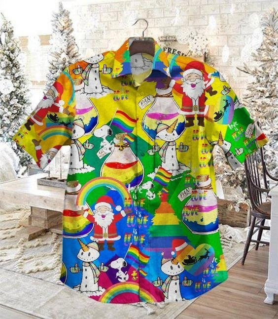 Lgbt Theme Santa Claus Vintage Style Design Hawaiian Shirt, Hawaiian Shirt Gift, Christmas Gift