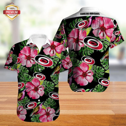 Carolina Hurricanes Hawaiian Shirt, Hawaiian Beach Shirt Short Sleeve, Hawaiian Shirt Gift, Christmas Gift