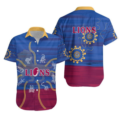 Brisbane Hawaiian Aloha Shirt Proud Lions Simple K13 Hawaiian Shorts Beach Short Sleeve,Hawaiian Shirt Gift, Christmas Gift