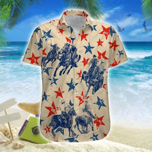 Hawaiian Aloha Shirts American Team Roping, Hawaiian Shirt Gift, Christmas Gift