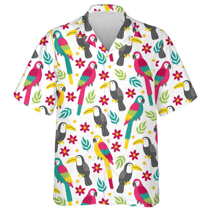 Bird Plumeria Macaw Toucan Tropical Leaves And Flowers Hawaiian Shirt, Hawaiian Shirt Gift, Christmas Gift