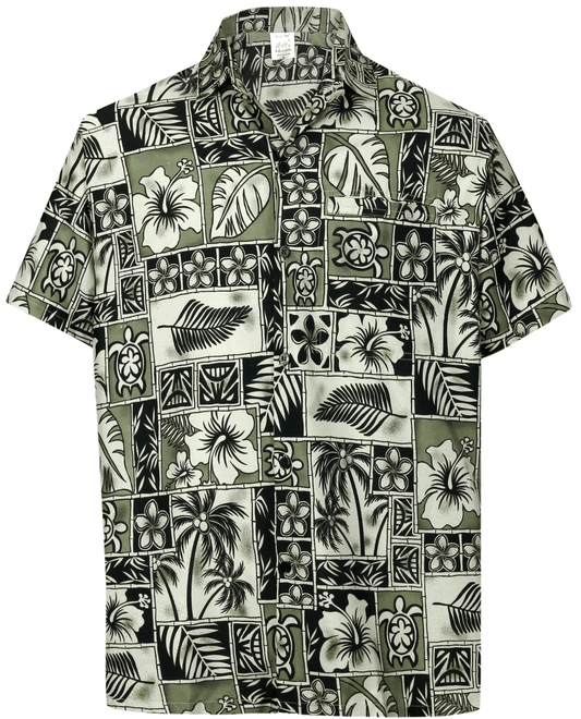Vintage Beach Coconut Tree And Hibiscus Tropical Hawaiian Shirt, Hawaiian Shirt Gift, Christmas Gift