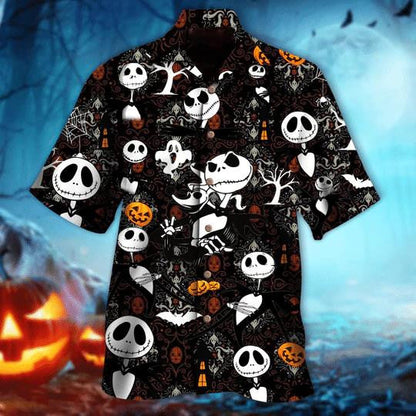 Jack Skellington Skull Cosplay Halloween Hawaiian Shirt, Hawaiian For Gift