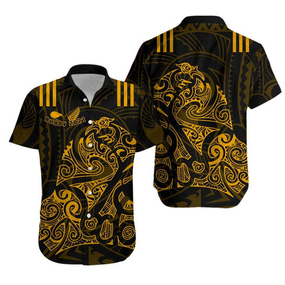 Aotearoa Super Rugby Hawaiian Aloha Shirt Maori Kiwi Golden K13 Hawaiian Shorts Beach Short Sleeve, Hawaiian Shirt Gift, Christmas Gift
