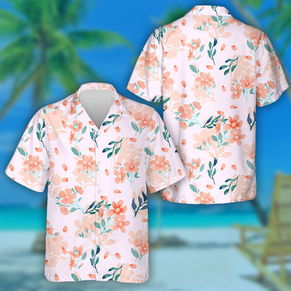 Painting Abstract Floral On Light Pink Background Design Hawaiian Shirt, Hawaiian Shirt Gift, Christmas Gift