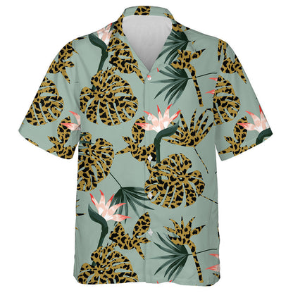 Trendy Retro Animal Skin Leopard With Tropical Jungle Hawaiian Shirt, Hawaiian Shirt Gift, Christmas Gift