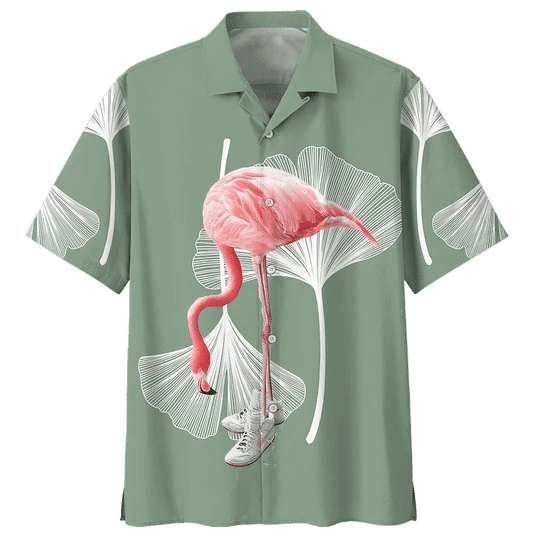 Tropical Flamingo Ornamental Design Hawaiian Shirt,Hawaiian Shirt Gift, Christmas Gift