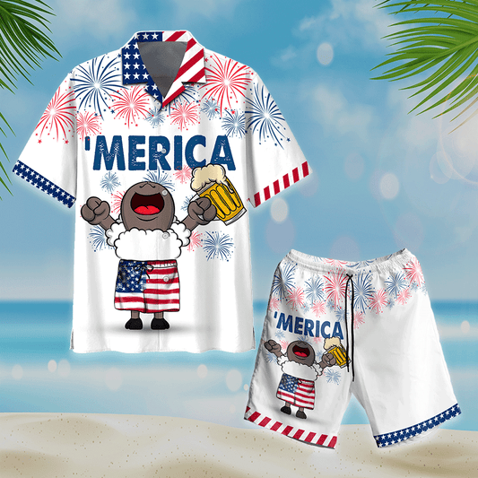 Funny Sheep And Beer Design Hawaiian Shirt, Hawaiian Shirt Gift, Christmas Gift