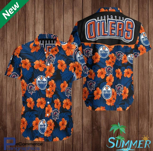 Edmonton Oilers Aloha Shirt Hawaiian Aloha Shirt Hawaiian Shorts Beach Short Shirt, Hawaiian Shirt Gift, Christmas Gift