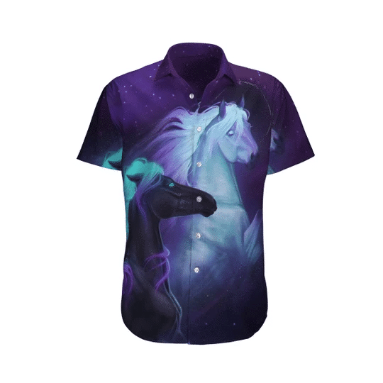 Bright Horse Watercolor Design Hawaiian Shirt, Hawaiian For Gift