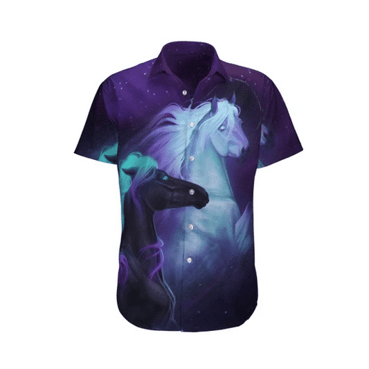 Bright Horse Watercolor Design Hawaiian Shirt, Hawaiian For Gift