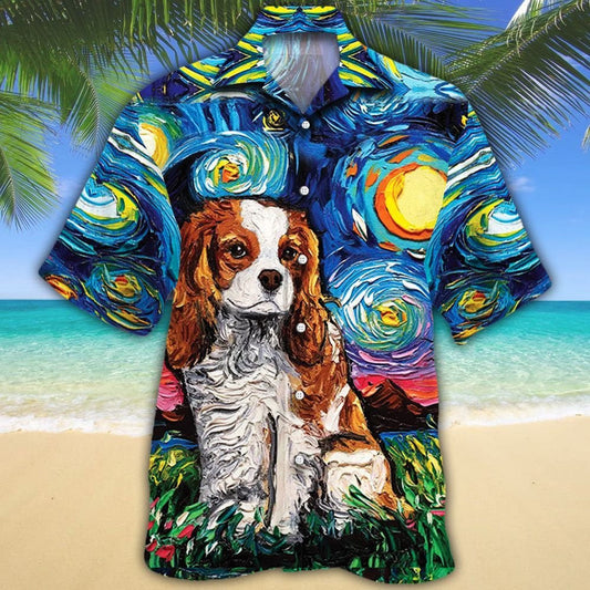 Cavalier King Charles Cute Face Dog Gorgeous Night Hawaiian Shirt, Hawaiian Shirt Gift, Christmas Gift