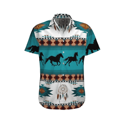 Ornamental Horse Watercolor Design Hawaiian Shirt,Hawaiian Shirt Gift, Christmas Gift