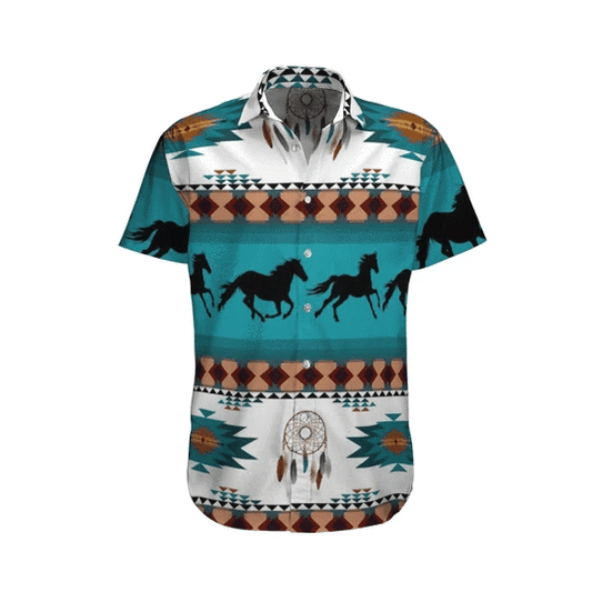 Ornamental Horse Watercolor Design Hawaiian Shirt,Hawaiian Shirt Gift, Christmas Gift