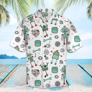 Amazing Robot Repaired Equipment Pattern Hawaiian Shirt, Hawaiian For Gift