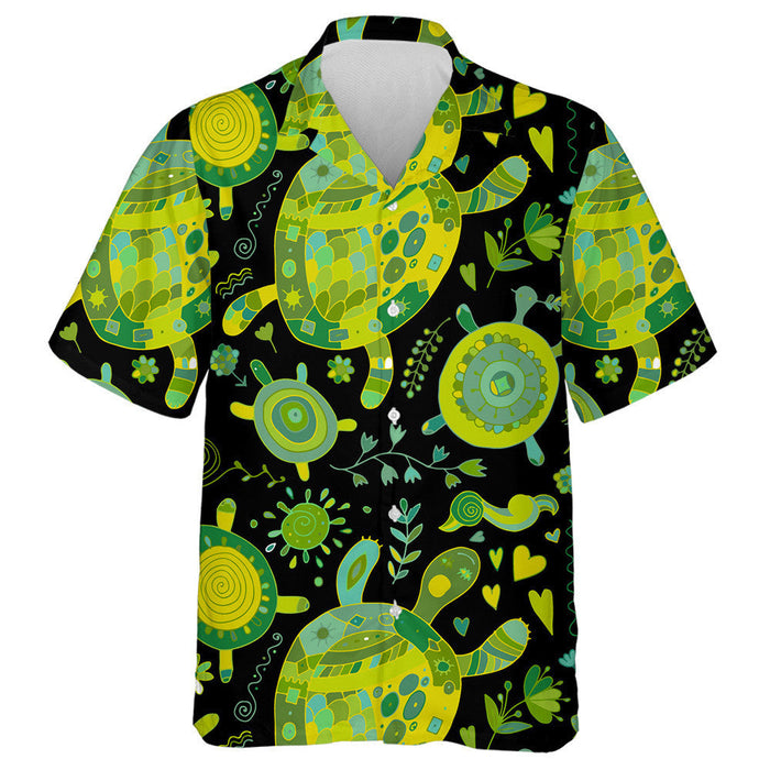 Funny Family Green Turtle With Chidren Hawaiian Shirt,Hawaiian Shirt Gift, Christmas Gift