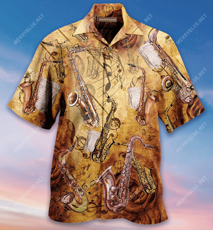 Whispers Of Saxophone Hawaiian Aloha Shirt Hawaiian Shorts Beach Short Sleeve, Hawaiian Shirt Gift, Christmas Gift