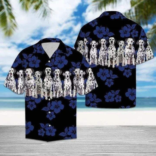 Amazing Dalmatian Dog Lover Christmas Navy Hawaiian Shirt, Hawaiian Shirt Gift, Christmas Gift