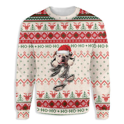 American Bulldog Scratch Ugly Christmas Sweater, Christmas Ugly Sweater,Christmas Gift,Gift Christmas 2022