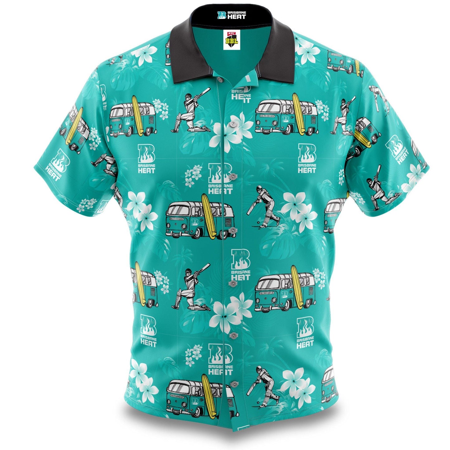 Bbl Brisbane Heat Hawaiian Aloha Shirt Hawaiian Shorts Beach Short Sleeve, Hawaiian Shirt Gift, Christmas Gift