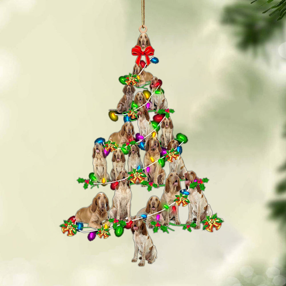 Bracco Italiano-Christmas Tree Lights-Two Sided Christmas Plastic Hanging Ornament, Christmas Ornament Gift, Christmas Gift, Christmas Decoration