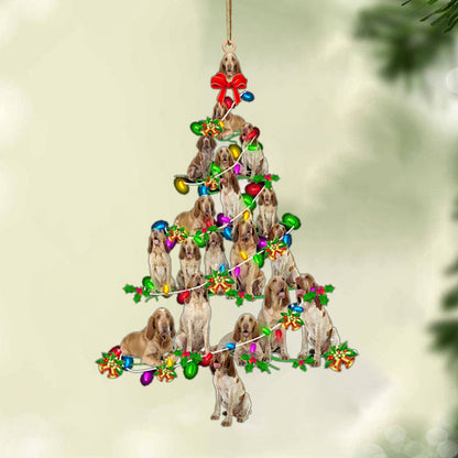 Bracco Italiano-Christmas Tree Lights-Two Sided Christmas Plastic Hanging Ornament, Christmas Ornament Gift, Christmas Gift, Christmas Decoration