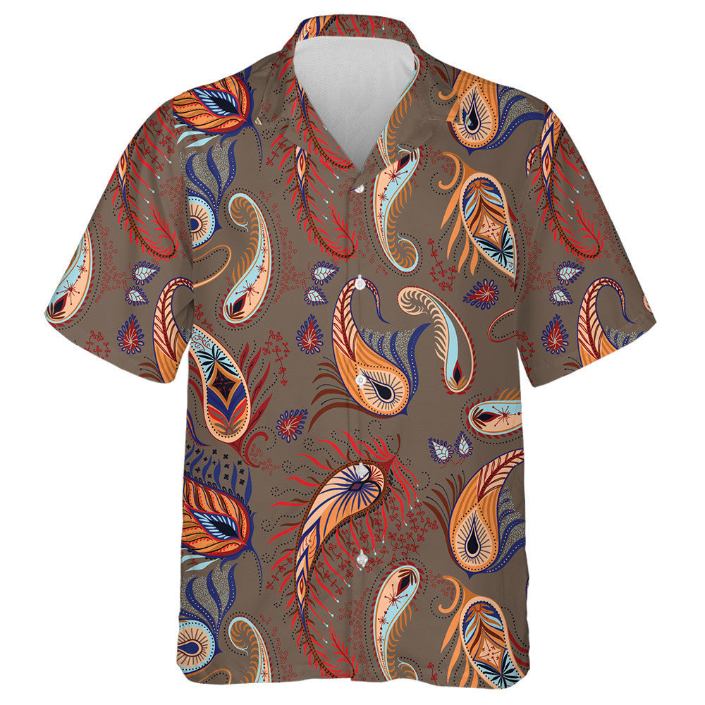 Beautiful Paisley Illustration Small Flower Branches Art Pattern Hawaiian Shirt, Hawaiian Shirt Gift, Christmas Gift