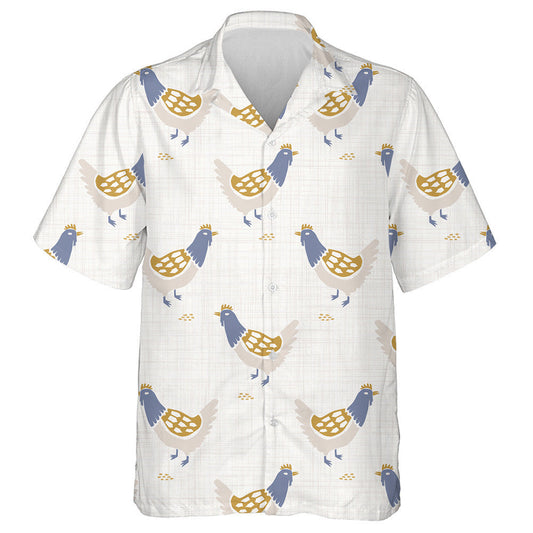 French Farmhouse Chicken With Hen In Blue Head Hawaiian Shirt, Hawaiian Shirt Gift, Christmas Gift