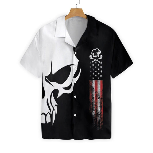 Chef Proud Skull Hawaiian Aloha Shirt Hawaiian Shorts Beach Short Sleeve_Hawaiian Shirt Gift, Christmas Gift