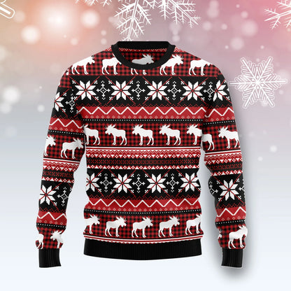 Moose Christmas unisex womens & mens, couples matching, friends, funny family ugly christmas holiday sweater gifts, Christmas Ugly Sweater
