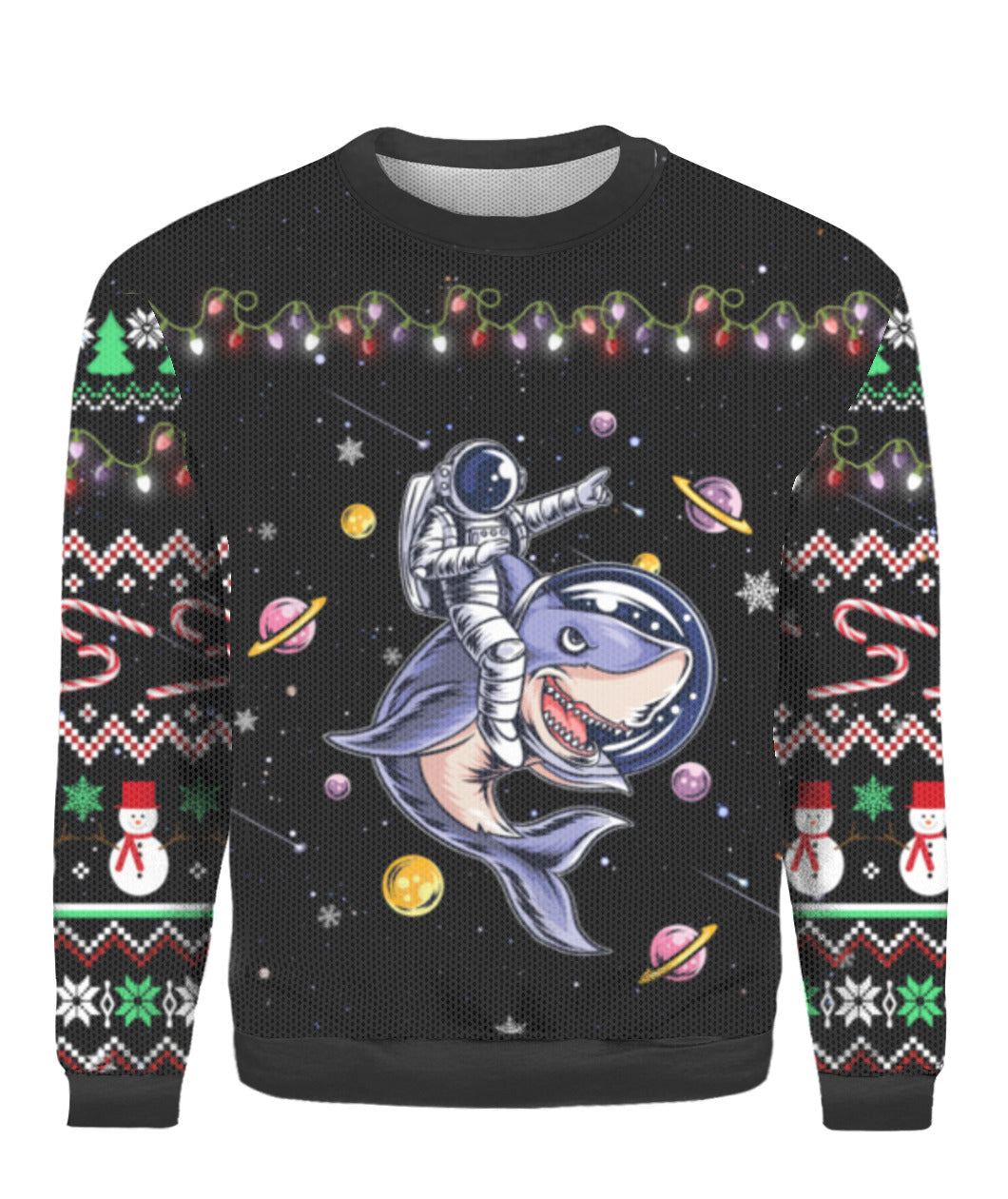 Funny Astronauts Ride A Shark In Space With The Planet Ugly Christmas Sweater,Christmas Ugly Sweater,Christmas Gift,Gift Christmas 2022