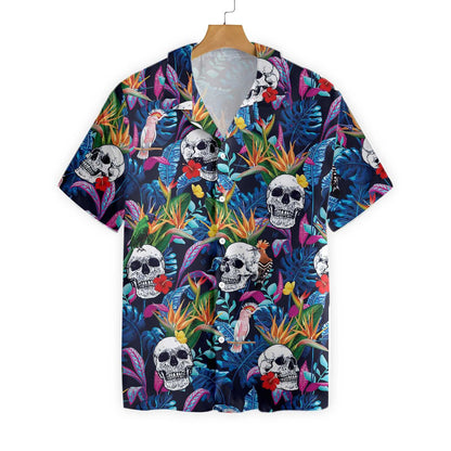 Enticing Design Hawaiian Shirt Colorful Tropical Forest And Skull, Hawaiian Shirt Gift, Christmas Gift