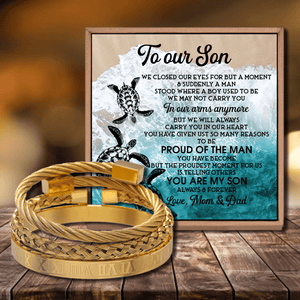 To Our Son - Proud Of The Man Roman Numeral Bracelet Set