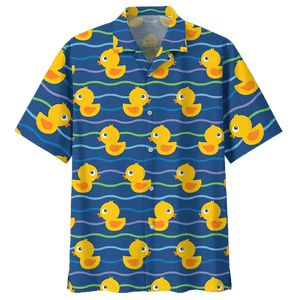 Swimming Duck Background Design Hawaiian Shirt,Hawaiian Shirt Gift, Christmas Gift