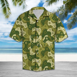 Amazing Camouflage Gaming Joysticks Print Hawaiian Shirt, Hawaiian For Gift