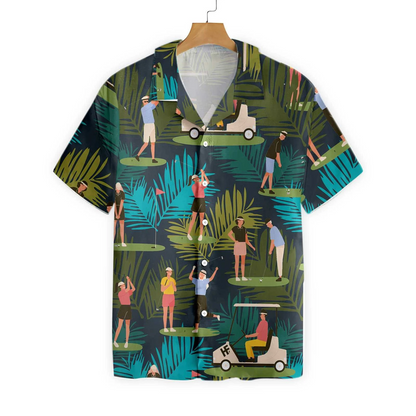 For Men And Women, Golfers On Tropical Pattern Hawaiian Shirt  Crazy Funny Hawaiian Shirt  Vintage Hawaiian Shirt, Hawaiian Shirt Gift, Christmas Gift
