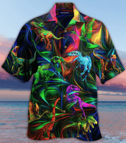 Dinosaur Fantasy Into Darkness Design Hawaiian Shirt,Hawaiian Shirt Gift, Christmas Gift
