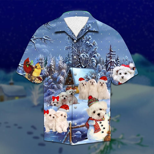 Buy Maltese Christmas Hawaiian Shirt-Hawaiian Shirt Gift, Christmas Gift
