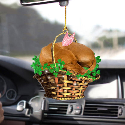 Vizsla Dog Sleeping Ornament, Lucky Fairy Animal Ornament, Christmas Decoration