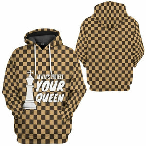 3D King Chessboard Couple Tshirt Hoodie Apparel