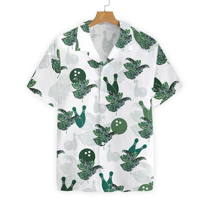 Tropical Bowling 2 On White Background Design Hawaiian Shirt, Hawaiian Shirt Gift, Christmas Gift