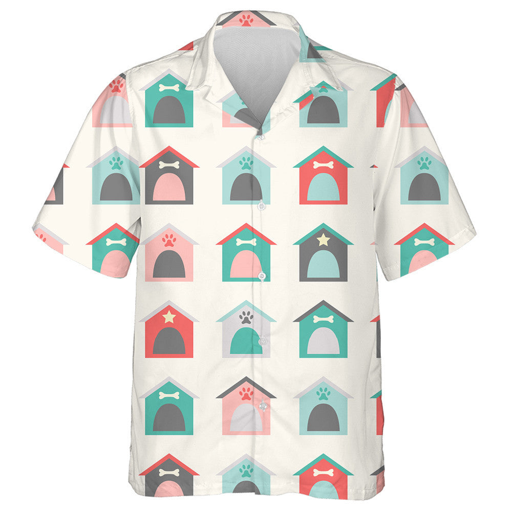 Retro Colors Dog Home Background With Love Hawaiian Shirt, Hawaiian Shirt Gift, Christmas Gift