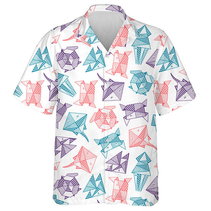 Origami Turtle Sea Animals On A White Background Hawaiian Shirt, Hawaiian Shirt Gift, Christmas Gift