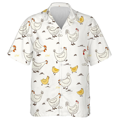 Funny Hen And Cute Little Chicken With Egg Hawaiian Shirt, Hawaiian Shirt Gift, Christmas Gift