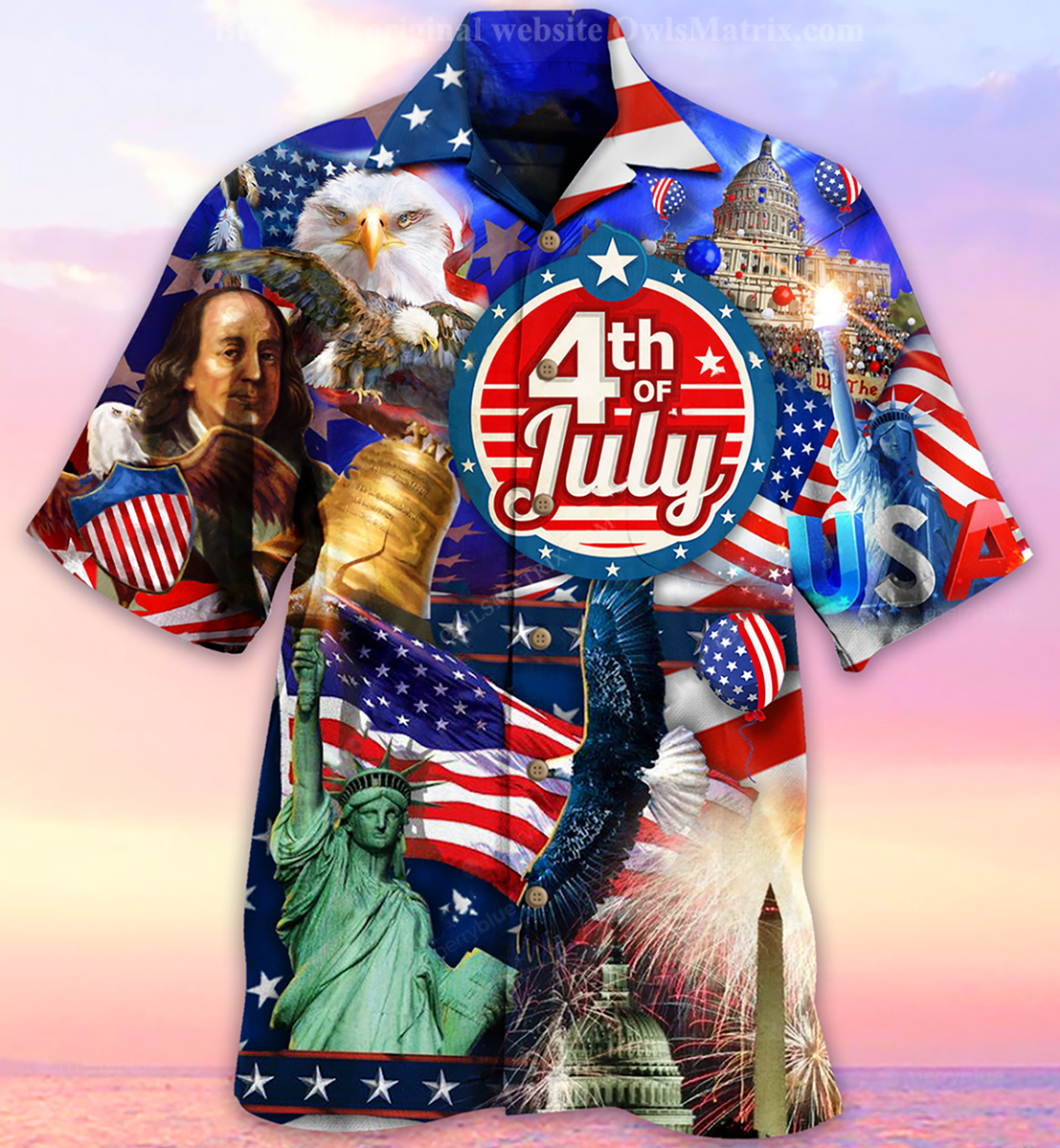 America Love July - Hawaiian Shirt, Christmas Gift