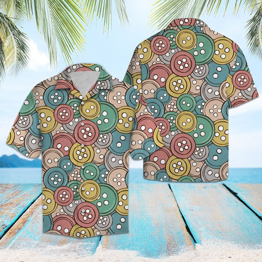 Different Colored Of Sewing Buttons Pattern Hawaiian Shirt,Hawaiian Shirt Gift, Christmas Gift
