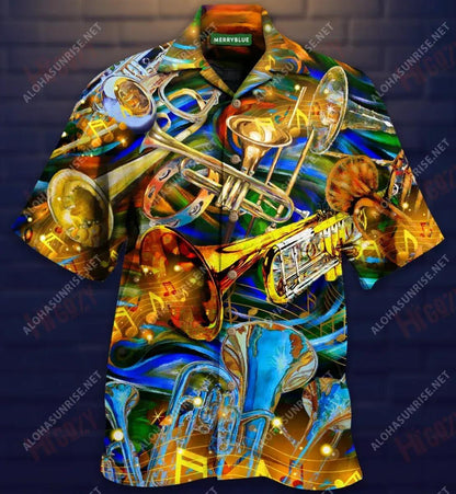 When Words Fail Trumpet Speaks Unisex Hawaiian Shirt Summer Short Sleeve Custom Hawaiian Shirts Hawaiian Shirt Pattern, Hawaiian Shirt Gift, Christmas Gift