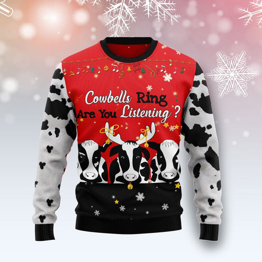 Cow Bell Rings Ugly Christmas Sweater, Christmas Ugly Sweater,Christmas Gift,Gift Christmas 2022